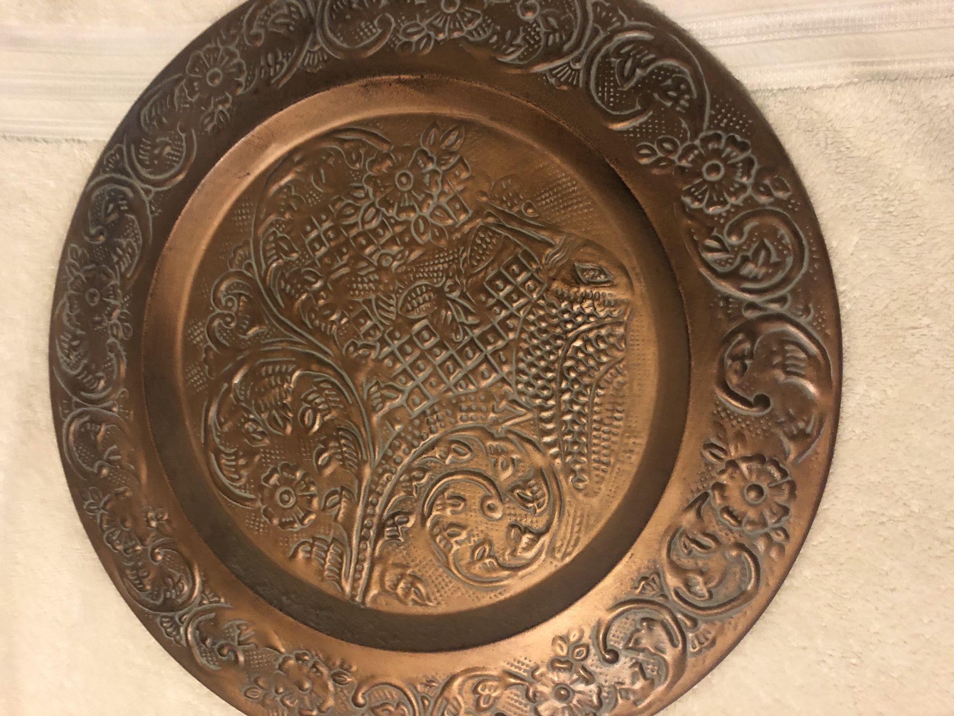 3 Large metal decorative plates