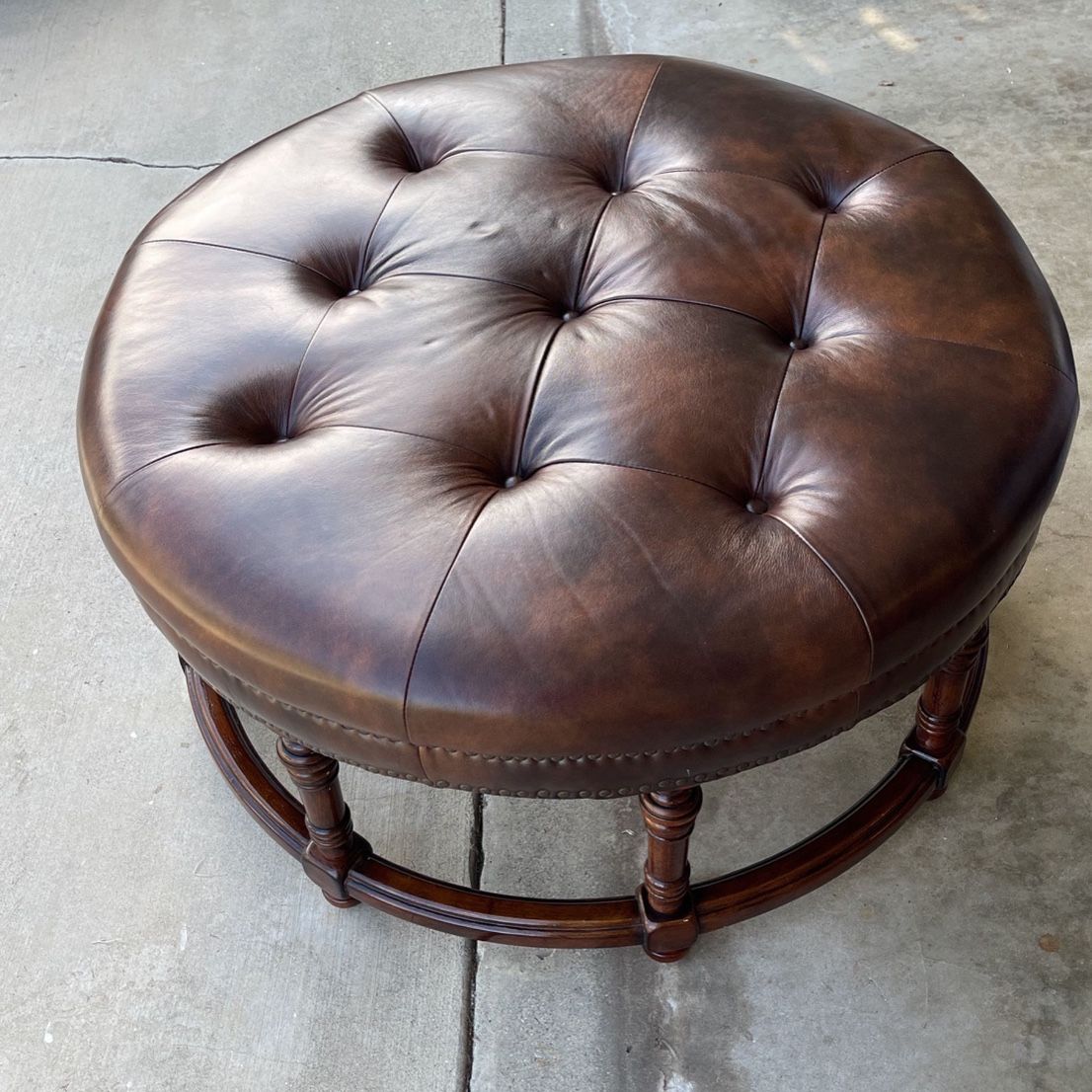 Leather Ottoman 