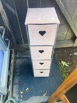 4-Drawer Fabric Storage Tower with Heart Pulls