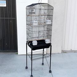 $60 (New in box) Small to medium bird cage 60” tall parrot parakeet cockatiel bird cage 18x14x60” rolling stand