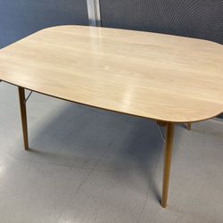 (used) Light Wood Dining / Conference Table with Rounded Edges