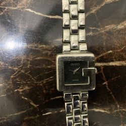 Gucci G Face Quartz Stainless Steel  Wrist Watch Black Face
