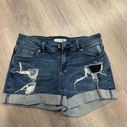 GUESS jean shorts distressed