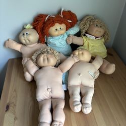 Vintage Cabbage Patch Kids Baby Doll Lot Yarn Hair Newborns 