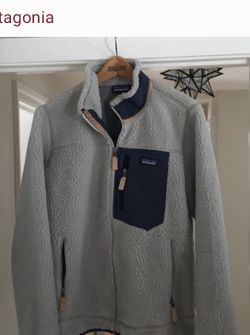READ ENTIRE AD B4 MESSAGING Patagonia Women's Classic Retro-X® Fleece Navy Blue Grey size Large retro X Jacket WINDPROOF Vest
