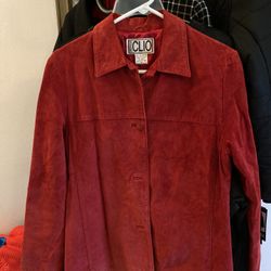 Vintage Red Suede Leather Jacket Women’s Size 6 CLIO
