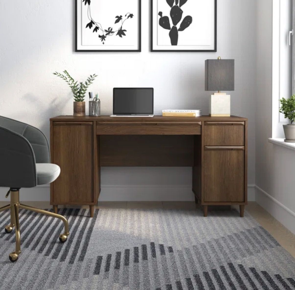Tortona Solid Wood Base Computer Desk