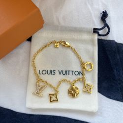 Flower And Letter Charm Bracelet 