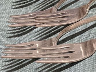 Antique Silver Desert Forks  6