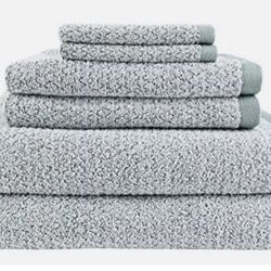 Diamond Jacquard Bath Towel 6 Piece-lagoon Set