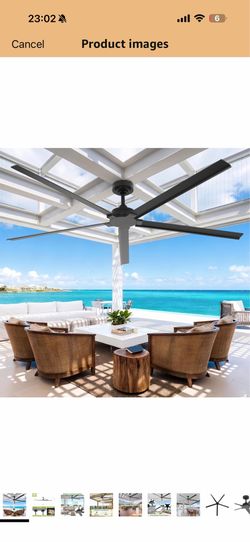 84 Inch Large Outdoor Ceiling Fan for Patios, IPX4 Wet Rated Exterior Ceiling Fan with Remote, All-Aluminum Rust-Proof Body, 6-Speed Reversible, Ideal