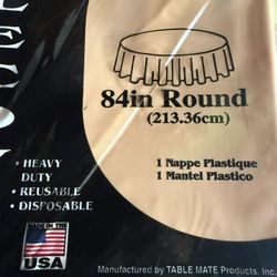 Plastic tablecloth for round table 84 inches 64 pieces