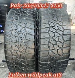 Pair of 2 falken wildpeak at3 265/70/r17 ‼️ free instalation and balance ‼️