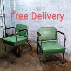 Vintage Naugahyde Koken Barber Waiting Chairs