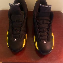 Jordan Thunder 14s, Color: BLACK AND YELLOW, Size: 11