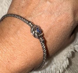 Gorgeous John Hardy Created JAI Sterling Bangle with Pave Sapphire Stones