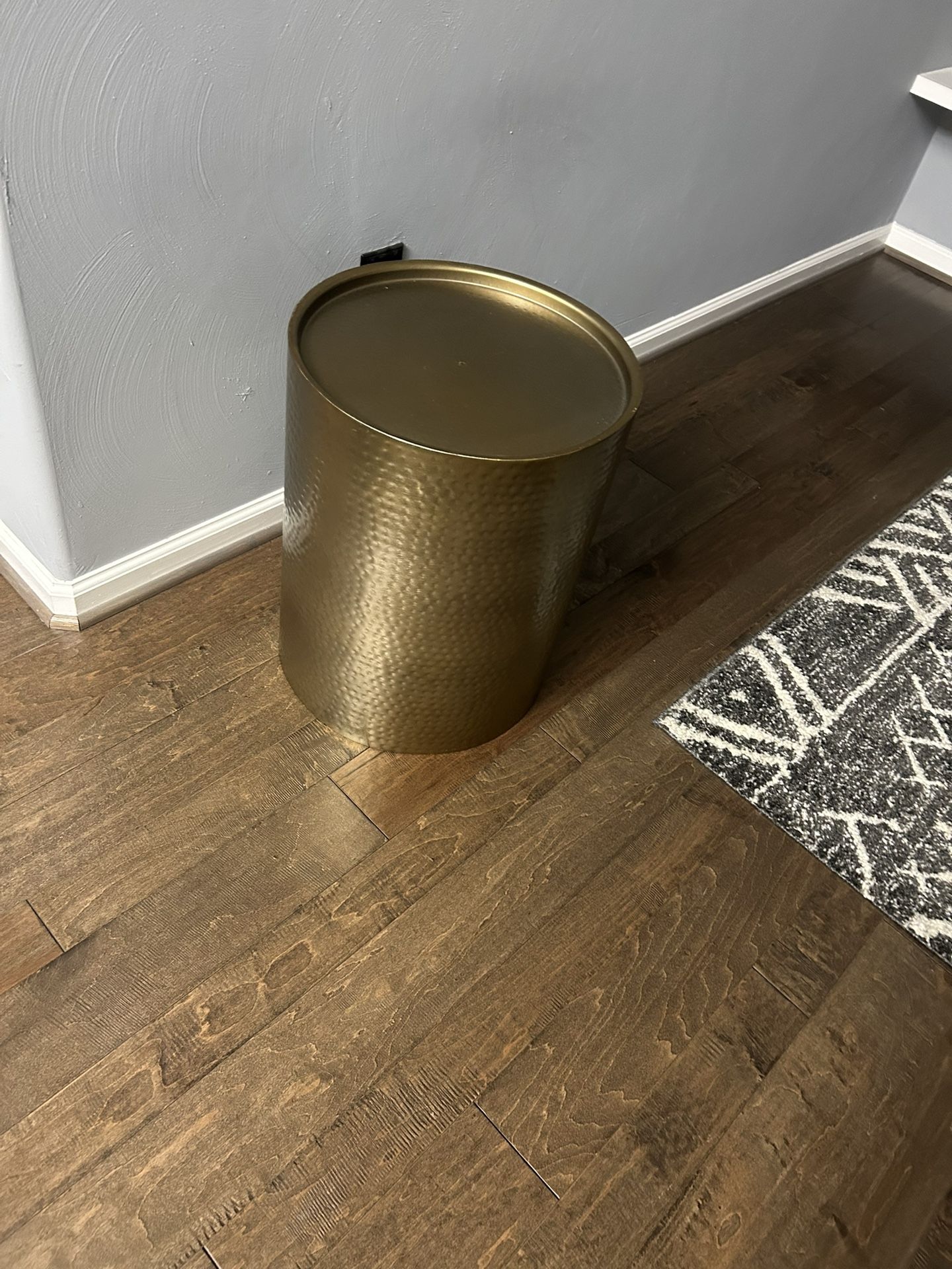 Gold Hammered Drum Side Table