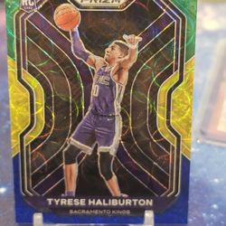 Tyrese Halliburton Prizm Rookie Green Yellow Blue Choice