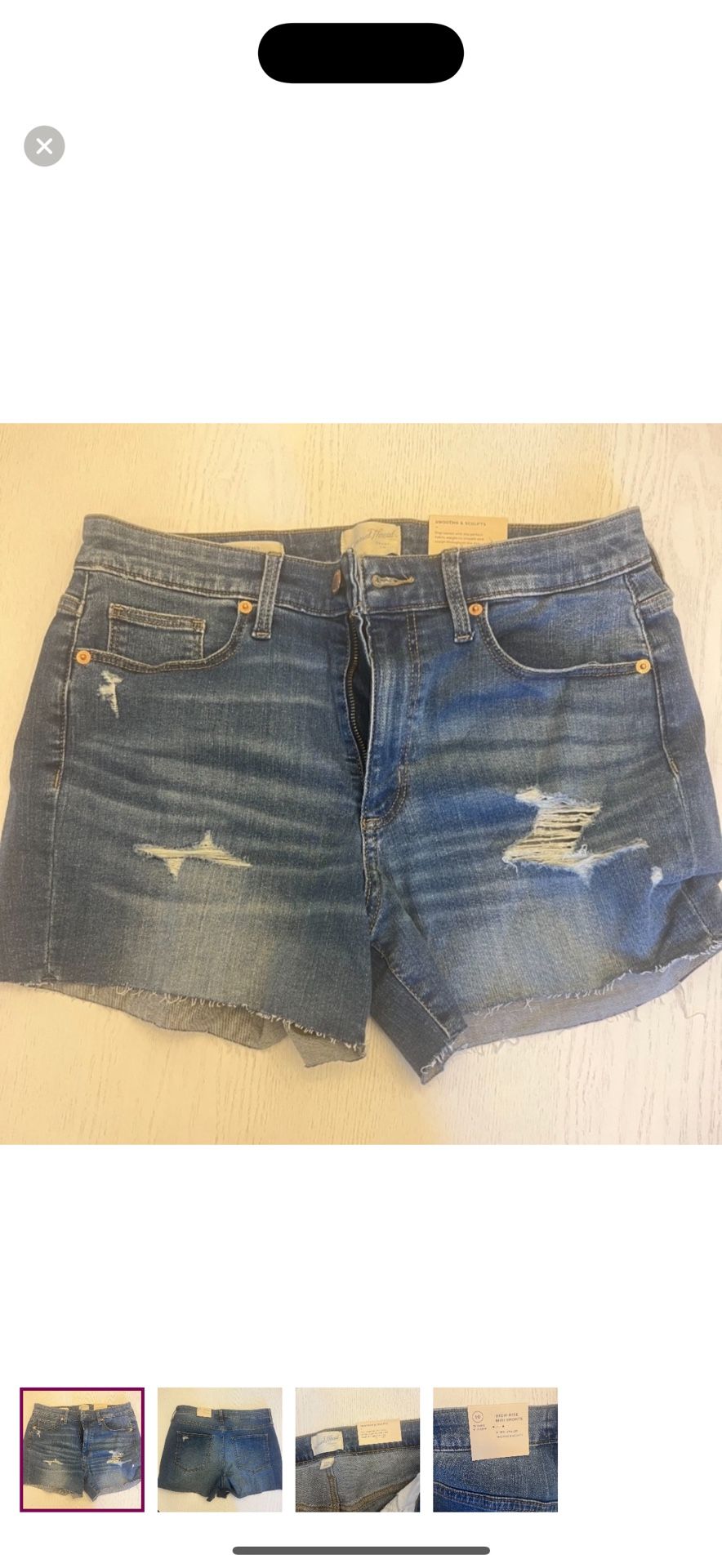 NWT WOMENS SIZE 10 HIGH RISE MIDI SHORTS JEAN STRETCHY