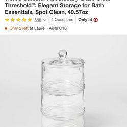 Tiered Canister Apothecary Glass Clear - Threshold: Elegant Storage for Bath Essentials from Target