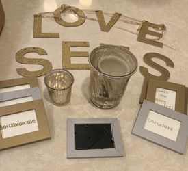 Party Decorative Table Candels & Picture frames for messages