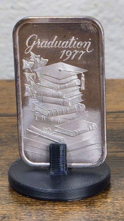 Madison Mint Graduation 1977 1 Troy Oz .999 Fine Silver Art Bar Vintage