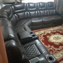 Power Reclining Sectional Available For Immediate Delivery