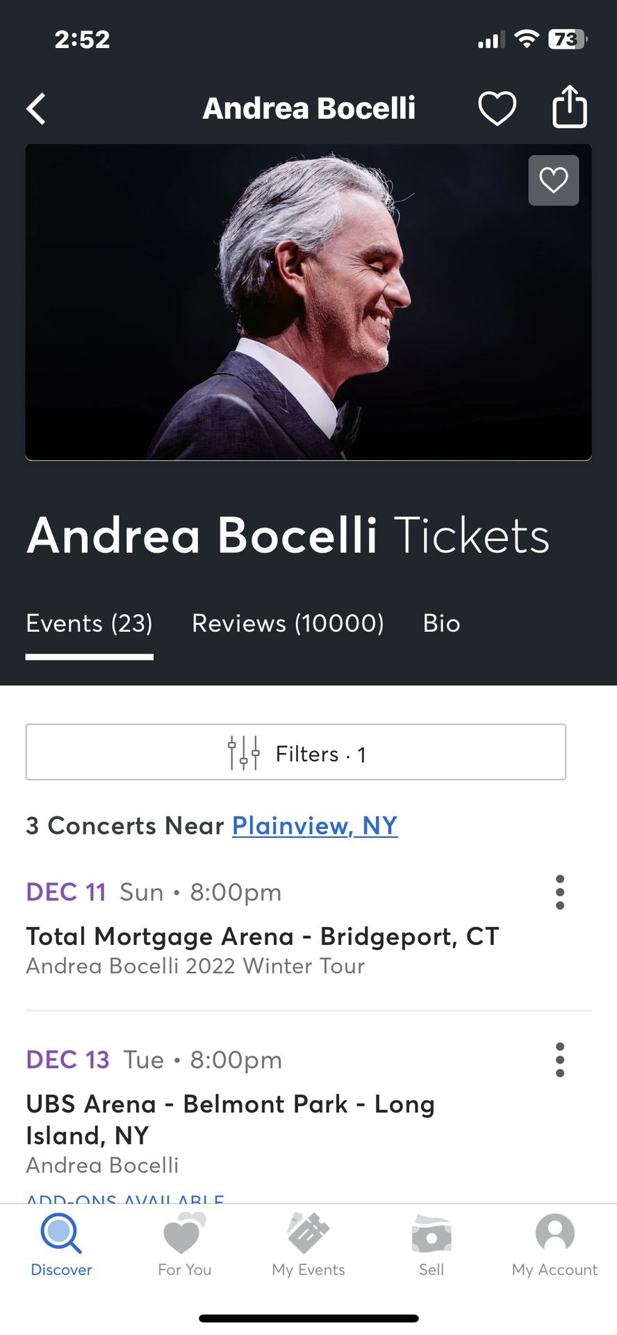 Andrea Bocelli Tickets
