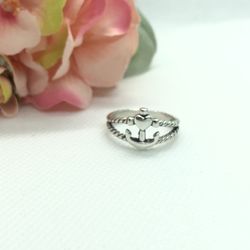 Anchor Heart Ring | Size 8