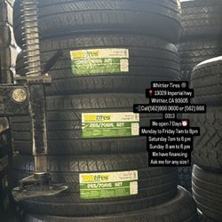 SET OF NEW TIRES, 265/70R16 TBB HT , INCLUDING MOUNTING AND BALANCING. ASK ME FOR ANY SIZE OR BRAND, LLANTAS NUEVAS