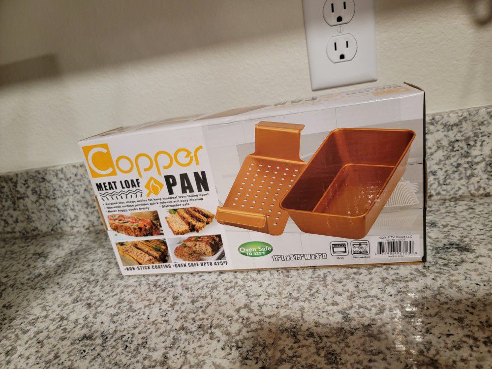 New In Box Copper Meatloaf Baking Pan