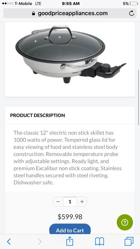 VillaWare Classic Electric Professional Skillet-New In Box!!