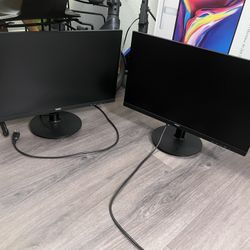 2 (two) Philips New 24 inch Frameless Full HD (1920 x 1080) 100Hz Monitor, VESA, HDMI x1, VGA Port x1, Eye Care