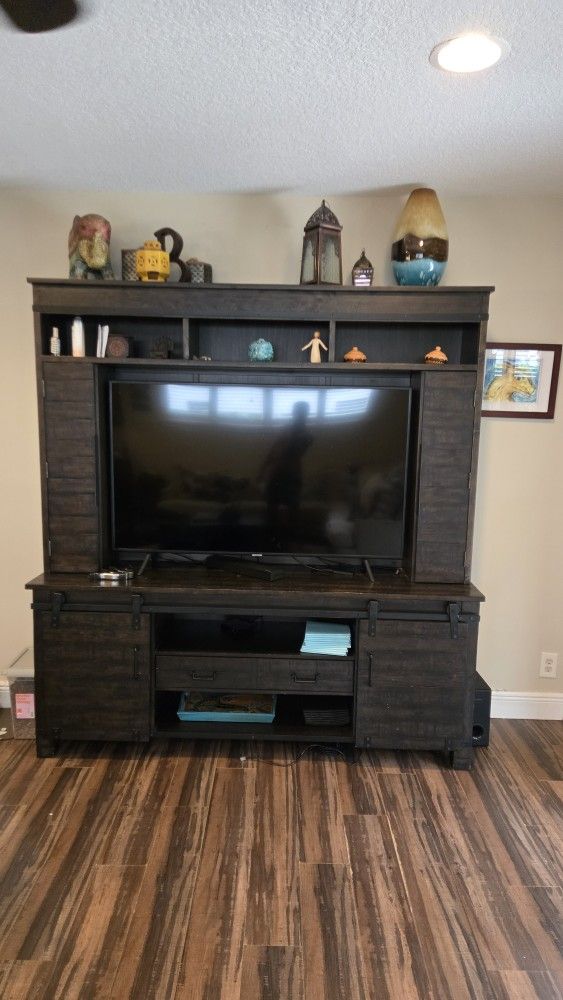 Entertainment center and Barn Style Coffee table