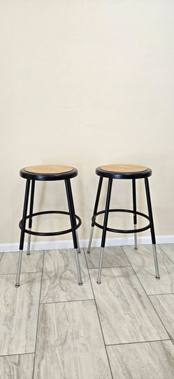 Hampden Furnishings Height Adjustable 19-26.5 Inch Steel Stools. Both For $25