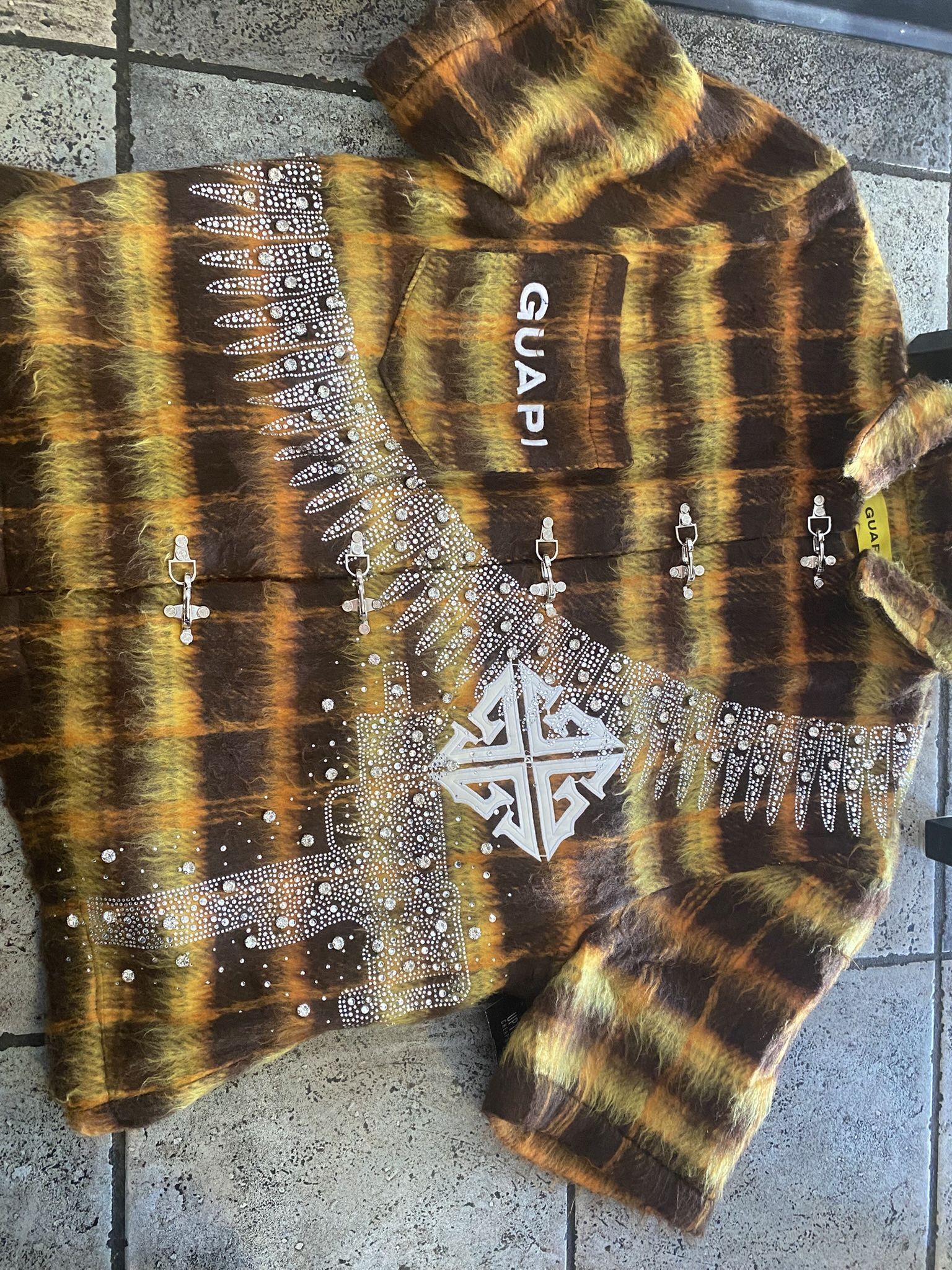 gaupi rhinestone short sleeve