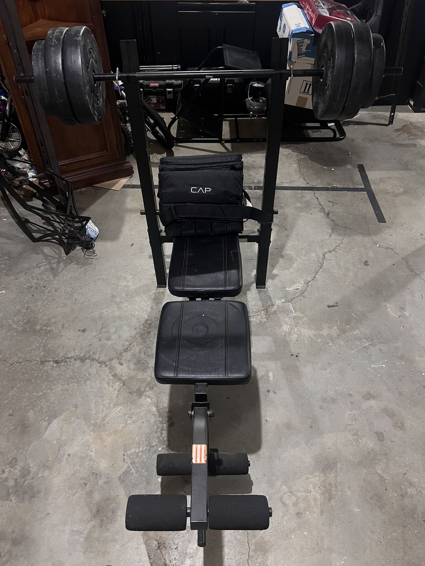 100lbs Workout Bench with Included 30lbs Weighted Vest 