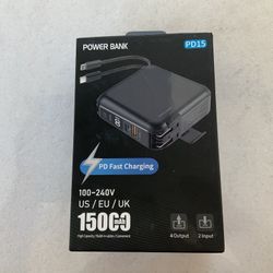 Power Bank Portable Charger-Hub Wall Plug In Built, New