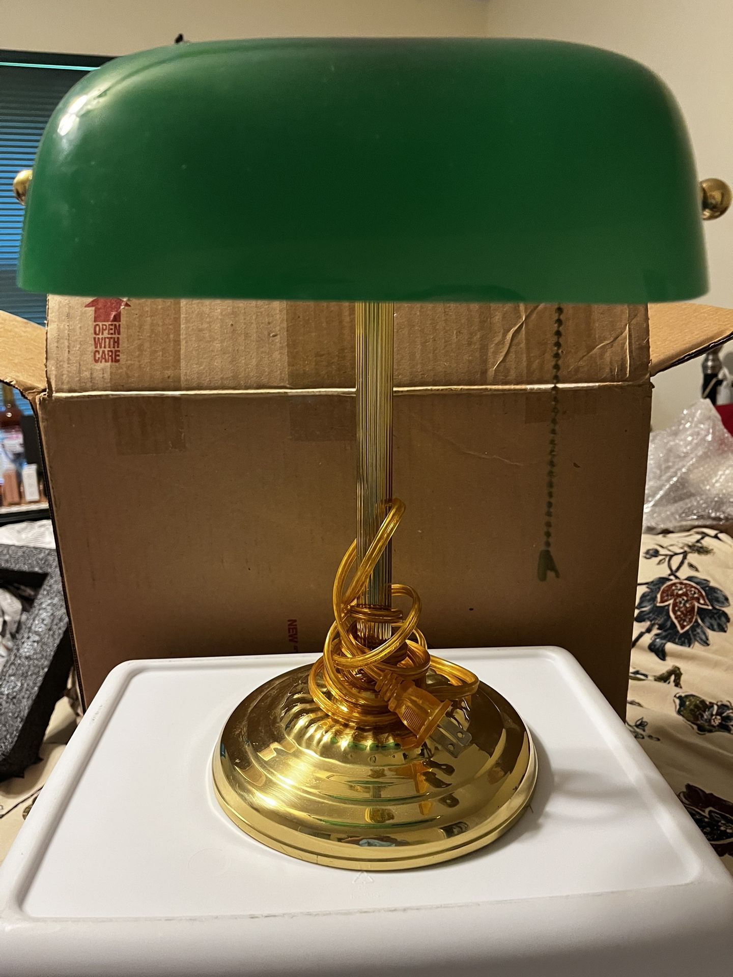 Vintage Green Bankers Desk Lamp