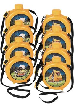 New Fun Express Camp Adventure Canteens for Kids, BPA Free Plastic, Camp Adventure Birthday Party Supplies and Toys, Yellow - Vacation Bible School Su