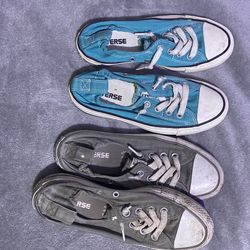 Grey And Teel Converse 