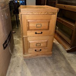 Vintage Golden Oak Two Drawer File Cabinet