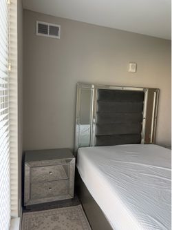 Queen bed frame and nightstand