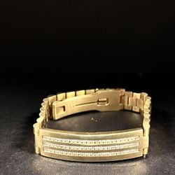 Rolex Style Gold & Diamond Bracelet 