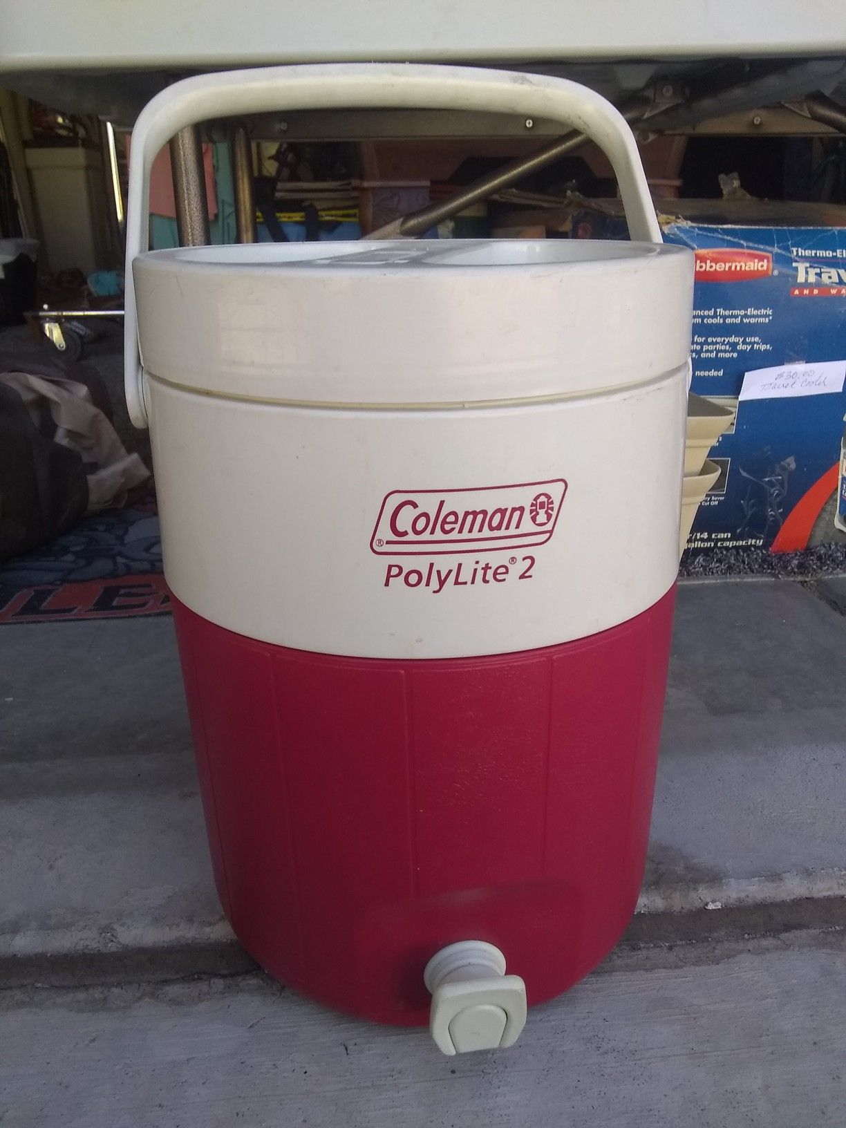 Coleman cooler with upper and lower spout