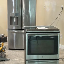 GE profile stove and refrigerator