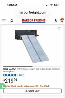 Harbor Freight 72” Aluminum Folding Loading Ramp - $150 obo