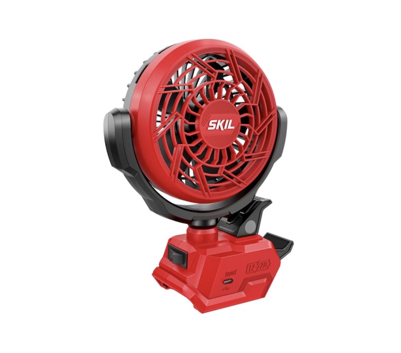 SKIL 4-in 12 - Volt 2 -Speed Indoor/Outdoor Red Personal Fan