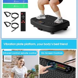 SoftGym Vibration Plate Exercise Machine for Lymphatic Drainage,Power Vibrate Stand Shake Board 450 Lbs Capacity Whole Body Workout Waver with Fitness