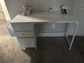 MOVING SALE – White Study Desk with 3 Drawers – $30